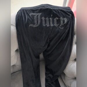 Juicy Couture Black Velour Track Pants M